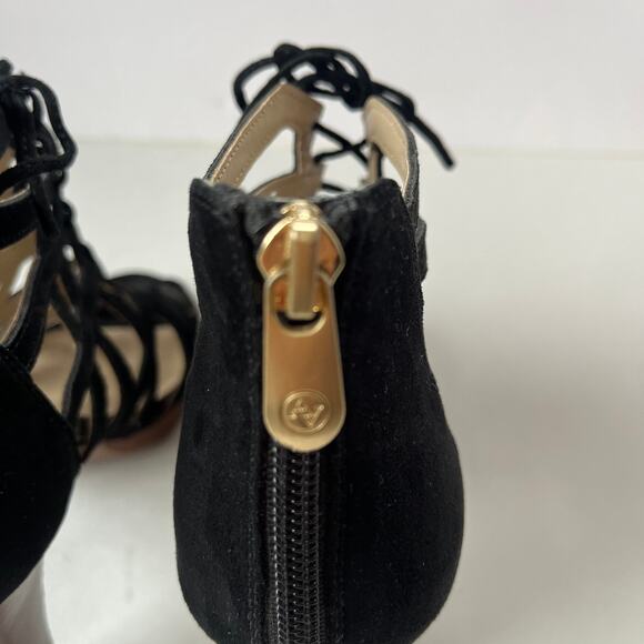 ADRIENNE VITTADINI Anjolie-1 Suede Strappy Web Heel Womens 8.5 Witchy Black - Picture 14 of 15